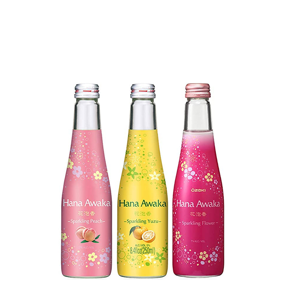 Ozeki Hana Awaka Sparkling Sake (Original, Peach & Yuzu)
